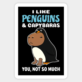 I Like Penguins and Capybaras you not so much cartoon Sticker